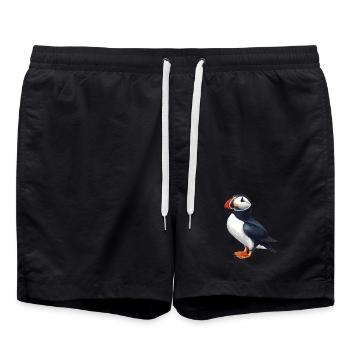 Puffin Papageientaucher - Badeshorts - Schwarz - Vorne - AI Model Male 185 light (185cm)
