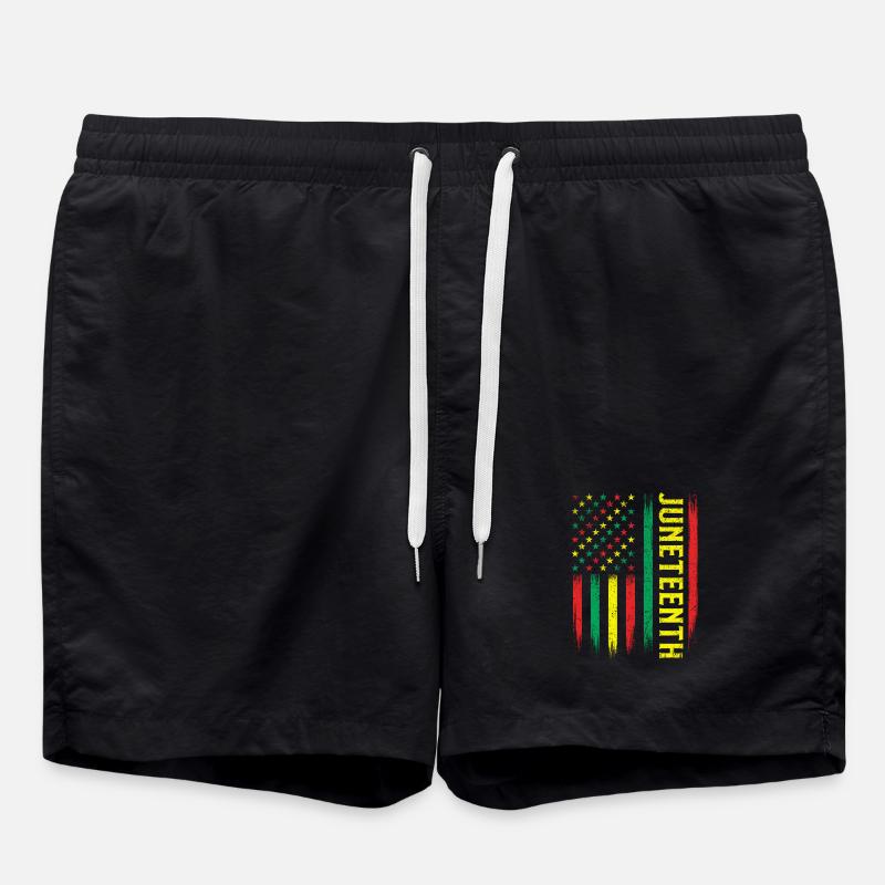 Juneteenth – African Roots Melanin Pride - Swim Trunks - black