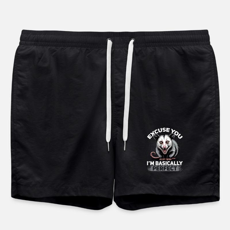 Funny Opossum - Swim Trunks - black