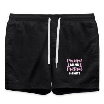 Peaceful Mind Grateful Heart - Swim Trunks - black - Front - AI Model Male 185 light (185cm)