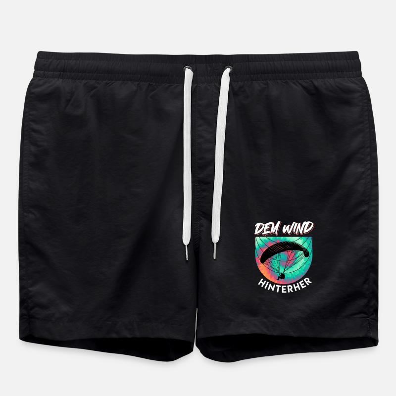 Parapente SUIVANT LE VENT Drôle - Short de bain - noir