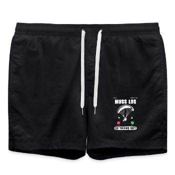 Paragliders MUST GO, THERMALS ARE CALLING - Swim Trunks - black - Front - AI Model Male 185 light (185cm)