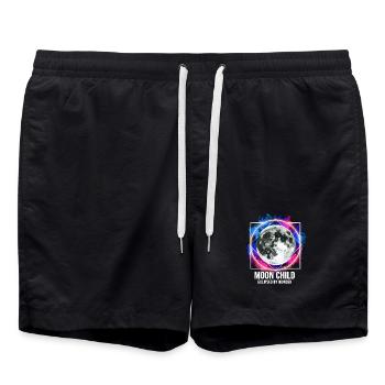 Moon Child Eclipsed Wonder Mond Kosmos Spiritual - Badeshorts - Schwarz - Vorne - AI Model Male 185 light (185cm)