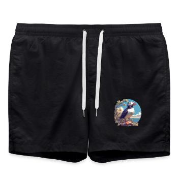 Puffin Papageientaucher - Badeshorts - Schwarz - Vorne - AI Model Male 185 light (185cm)