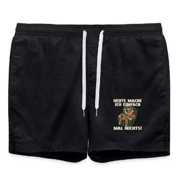 Paresseux Drôle de dicton - Short de bain - noir - Devant - AI Model Male 185 light (185cm)