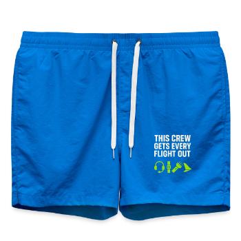 night shift ramp of the ground staff at the - Swim Trunks - cobalt blue - Front
