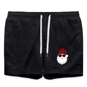 Humor Christmas Man Santa Claus - Badeshorts - Schwarz - Vorne - AI Model Male 185 light (185cm)