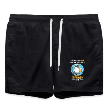 Vacances en mer du Nord POUR MOI, UNE BIÈRE ET UN TAXI POUR - Short de bain - noir - Devant - AI Model Male 185 light (185cm)
