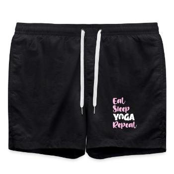 Eat Sleep Yoga Repeat - Badeshorts - Schwarz - Vorne - AI Model Male 185 light (185cm)