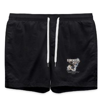 Strength Eagle Faith Isaiah 40 29 Courage - Swim Trunks - black - Front - AI Model Male 185 light (185cm)