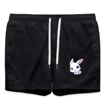 Hasen Hase - Badeshorts - Schwarz - Vorne - AI Model Male 185 light (185cm)