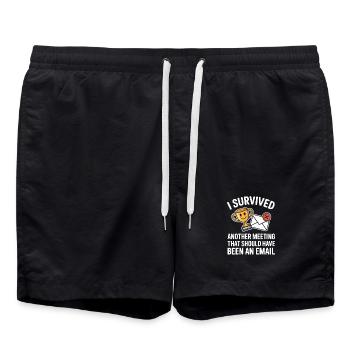J’ai survécu à une autre réunion Email Home Office Office - Short de bain - noir - Devant - AI Model Male 185 light (185cm)
