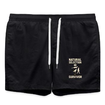 Charles Darwin Don Natural - Short de bain - noir - Devant - AI Model Male 185 light (185cm)