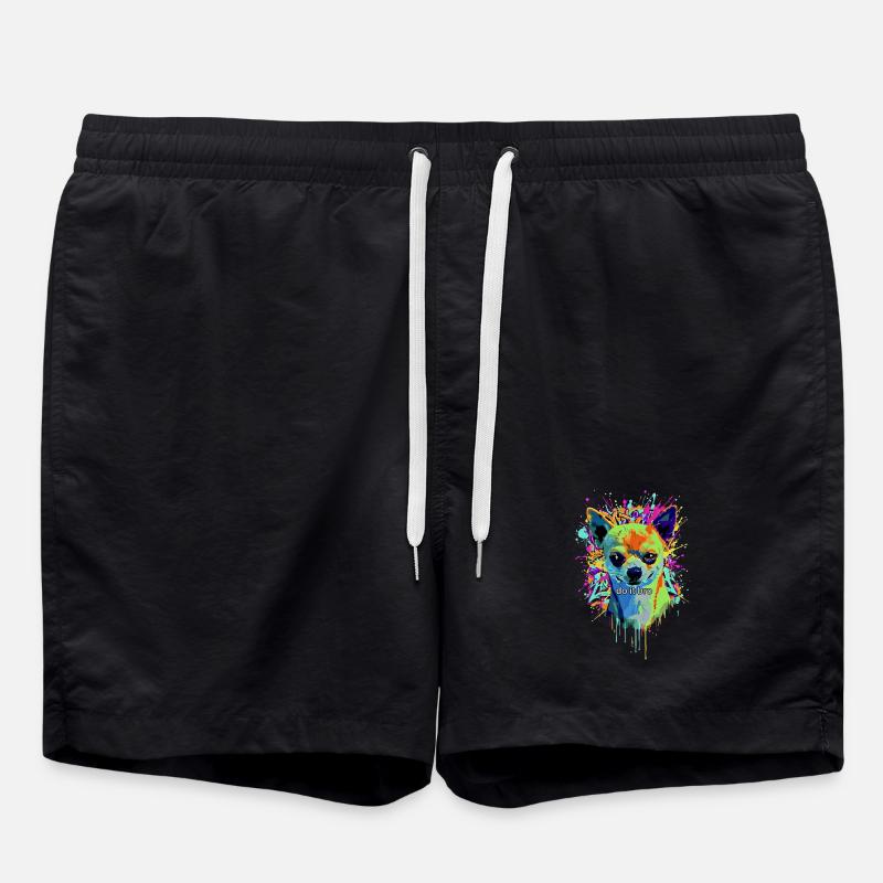 Chihuahua Graffiti Pop Art - Swim Trunks - black