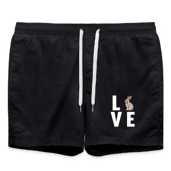 Hasen Hase - Badeshorts - Schwarz - Vorne - AI Model Male 185 light (185cm)
