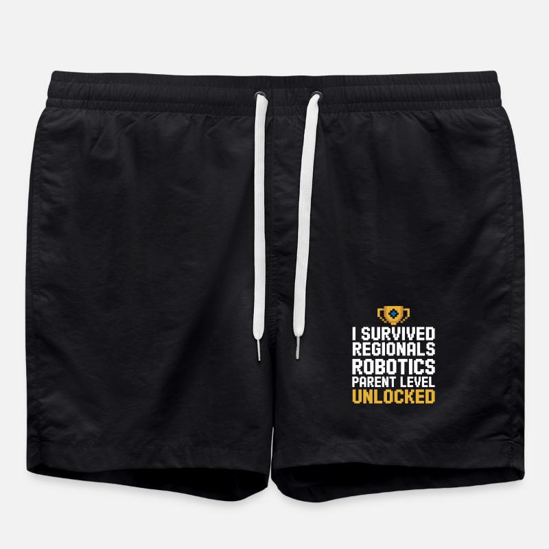 Robot Team Parent Gift - Swim Trunks - black