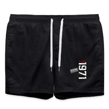 54th Birthday Original December Born 1971 - Swim Trunks - black - Front - AI Model Male 185 light (185cm)
