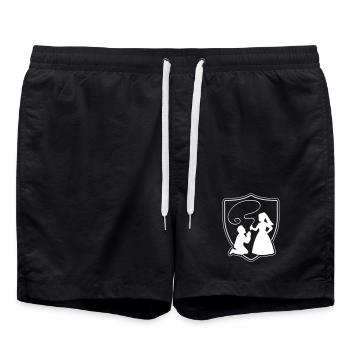 Hochzeit Brautpaar Ehepaar Silhouette - Badeshorts - Schwarz - Vorne - AI Model Male 185 light (185cm)