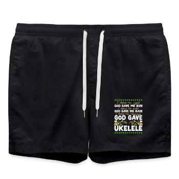Ukulélé hawaïen que j’ai demandé - Short de bain - noir - Devant - AI Model Male 185 light (185cm)