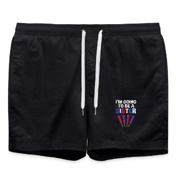 4 juillet Révélation du sexe Grossesse - Short de bain - noir - Devant - AI Model Male 185 light (185cm)