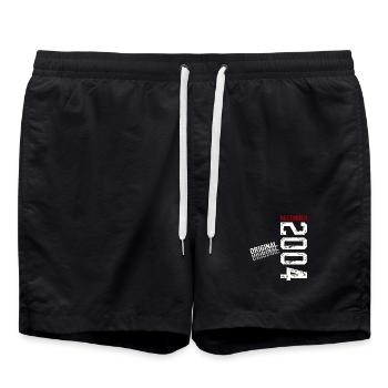 21. Geburtstag Original Dezember Jahrgang 2004 - Badeshorts - Schwarz - Vorne - AI Model Male 185 light (185cm)
