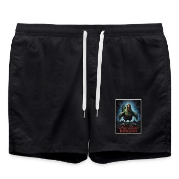 Zombie Chicken Invasion - Badeshorts - Schwarz - Vorne - AI Model Male 185 light (185cm)
