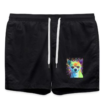 Pop Art Chihuahua « Do It Bro » - Short de bain - noir - Devant - AI Model Male 185 light (185cm)