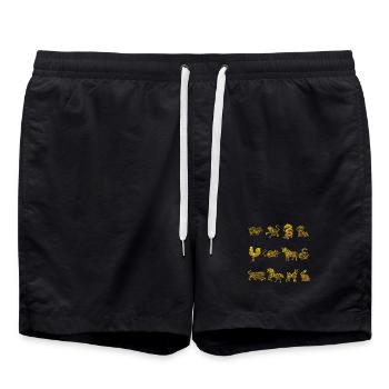 Animal du zodiaque chinois du Nouvel An chinois - Short de bain - noir - Devant - AI Model Male 185 light (185cm)