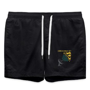 météo, drame, humour, cadeau, pluie, neige - Short de bain - noir - Devant - AI Model Male 185 light (185cm)
