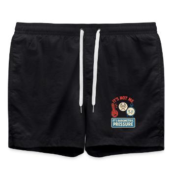 météo, drame, humour, cadeau, pluie, neige - Short de bain - noir - Devant - AI Model Male 185 light (185cm)