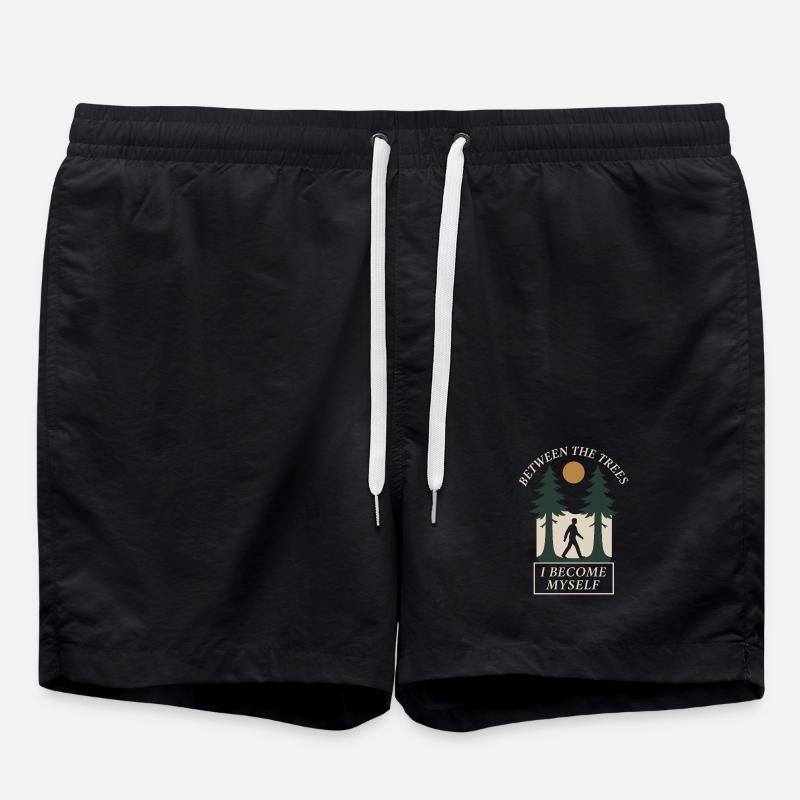 Forest Walk Overthinker Mental Reset - Swim Trunks - black