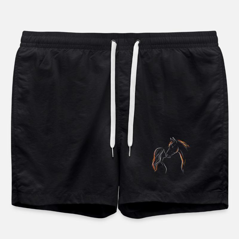 Silhouette de fille de cheval - Short de bain - noir