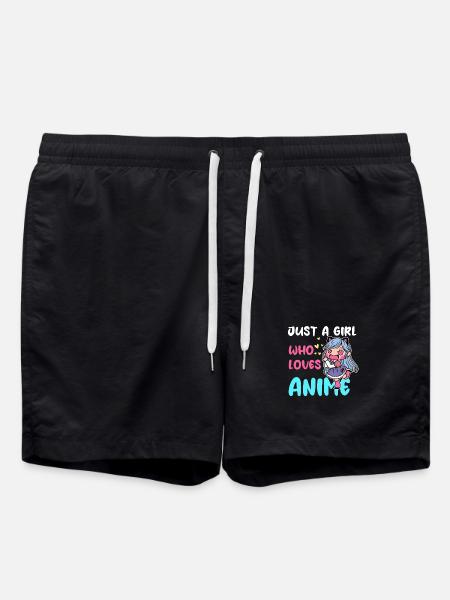 Mädchen liebt Anime Chibi - Badeshorts - Schwarz