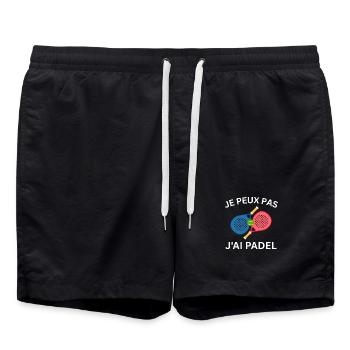 Ich kann kein Padel haben - Badeshorts - Schwarz - Vorne - AI Model Male 185 light (185cm)