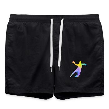 Handball Handball Player Colorful Dad Handball Player - Swim Trunks - black - Front - AI Model Male 185 light (185cm)