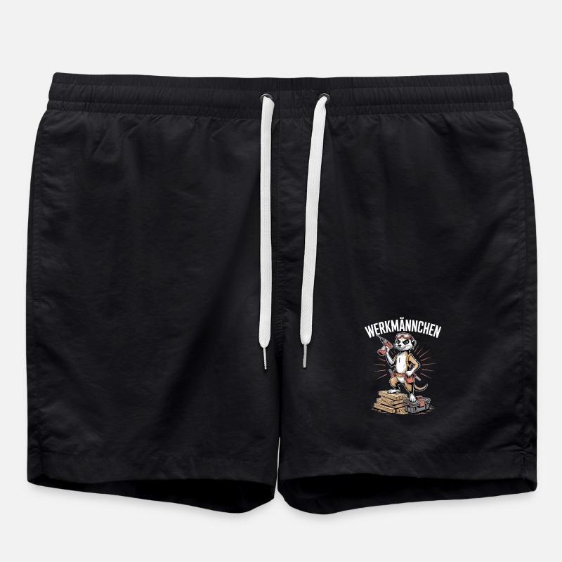 Meerkat Real DIYer Man Craftsman - Swim Trunks - black