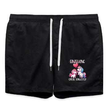 Große Schwester Einhornliebhaber Ältere Baby - Badeshorts - Schwarz - Vorne - AI Model Male 185 light (185cm)