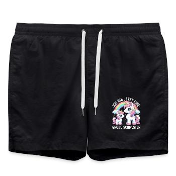 Big Sister Unicorn Lover Older Babe - Swim Trunks - black - Front - AI Model Male 185 light (185cm)