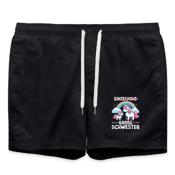 Große Schwester Einhornliebhaber Ältere Baby - Badeshorts - Schwarz - Vorne - AI Model Male 185 light (185cm)