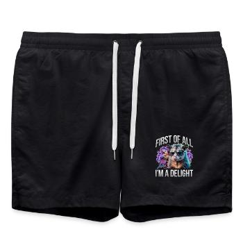 Funny Opossum - Swim Trunks - black - Front - AI Model Male 185 light (185cm)