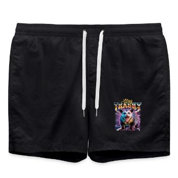 Funny Opossum - Swim Trunks - black - Front - AI Model Male 185 light (185cm)
