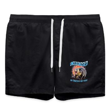 Funny Opossum - Swim Trunks - black - Front - AI Model Male 185 light (185cm)