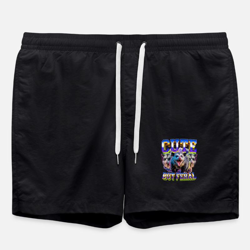 Funny Opossum - Swim Trunks - black
