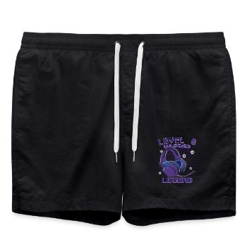 Level 8 Up Legend Kopfhörer - Badeshorts - Schwarz - Vorne - AI Model Male 185 light (185cm)