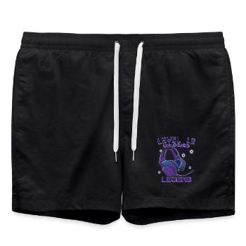 Level12 Unlocked Legende – Gaming Kopfhörer - Badeshorts - Schwarz - Vorne - AI Model Male 185 light (185cm)