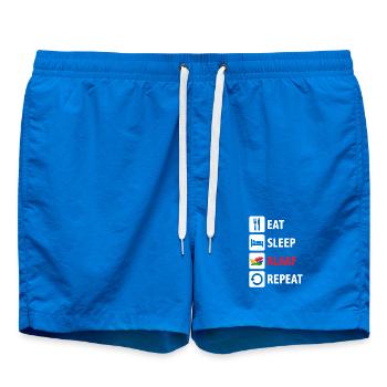 Eat Sleep Alaaf Repeat - Carnival, Shrovetide - Swim Trunks - cobalt blue - Front