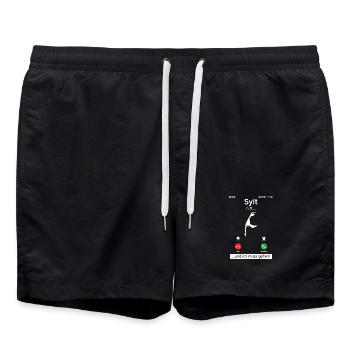 SYLT RUFT UND ICH MUSS GEHEN Sylter Lustiges - Badeshorts - Schwarz - Vorne - AI Model Male 185 light (185cm)