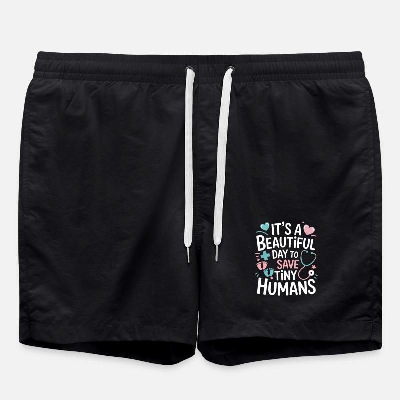 Little heroes save today - Swim Trunks - black
