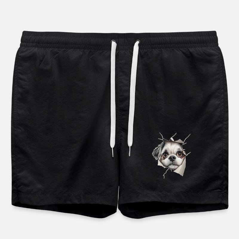 shih tzu - Swim Trunks - black
