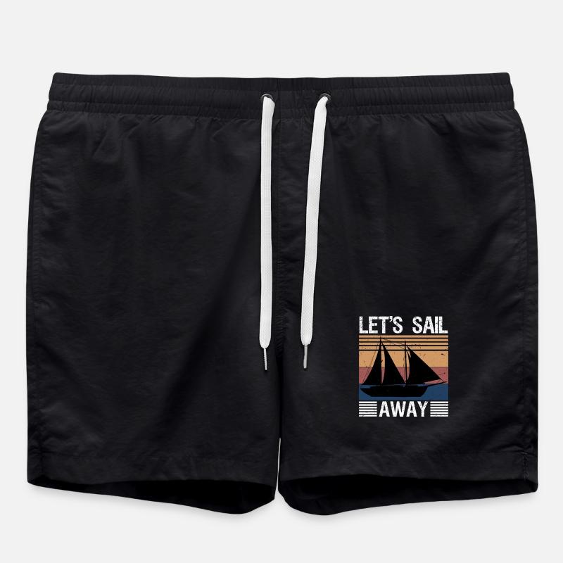 let's sail away - Swim Trunks - black